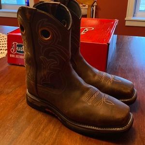 Dan Post square toe work boots. Composite toe. Size 11-1/2 worn 4x. Too big